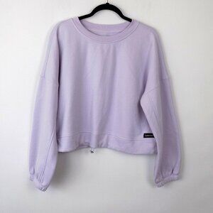 Calvin Klein Jeans Crop Sweatshirt Size XXL Drawcord Waistband Lavender